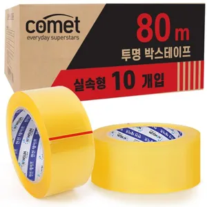 코멧 투명 박스테이프 80M * 48mm, 10개