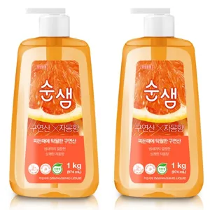 순샘 구연산 자몽향 용기 일반주방세제, 974ml, 2개